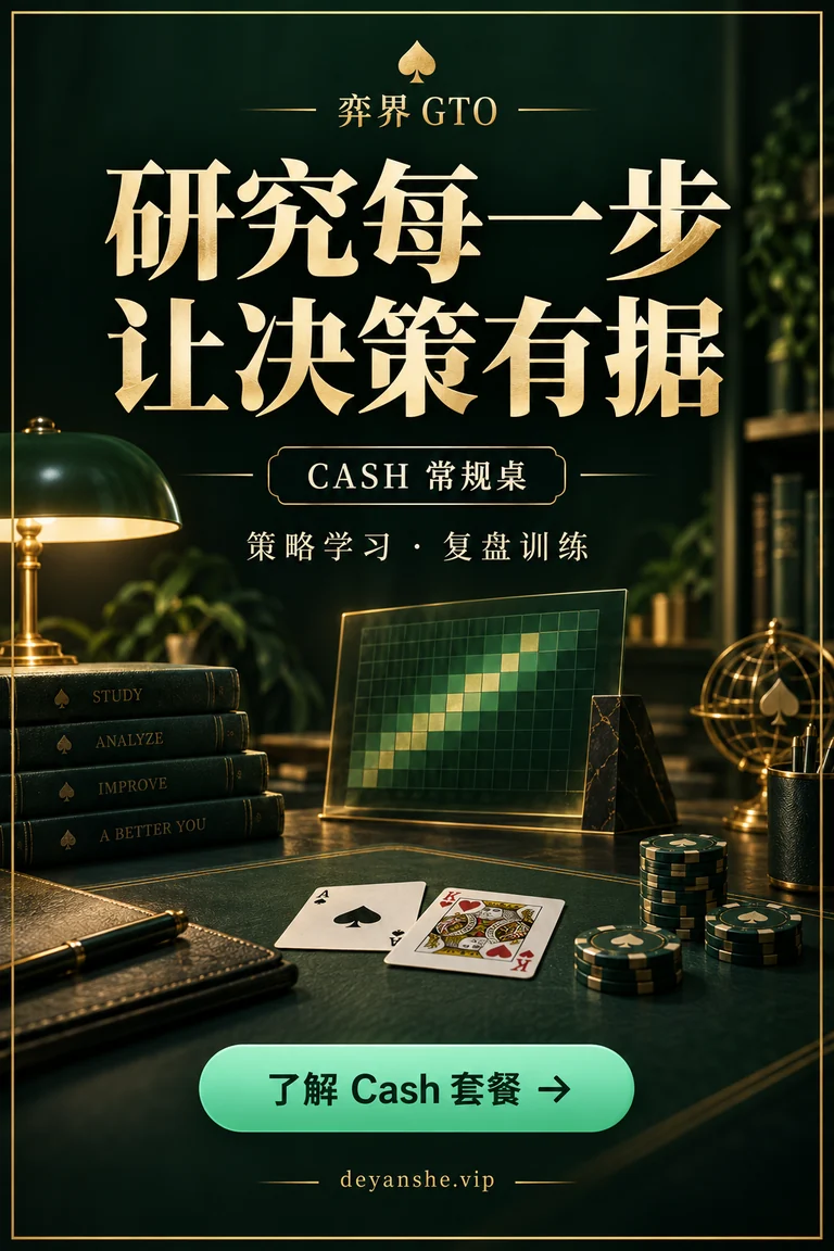 弈界 GTO Cash 常规桌策略学习宣传图